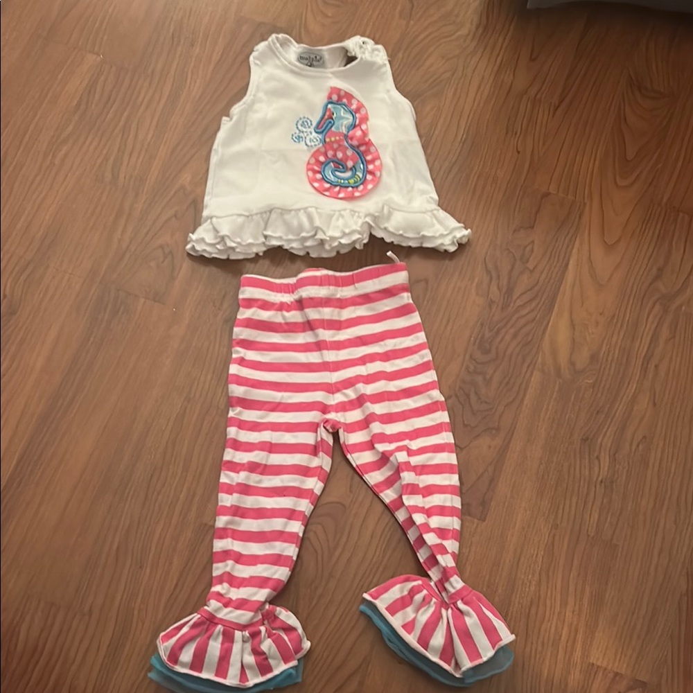 Mud Pie White and Pink Kids Matching Set